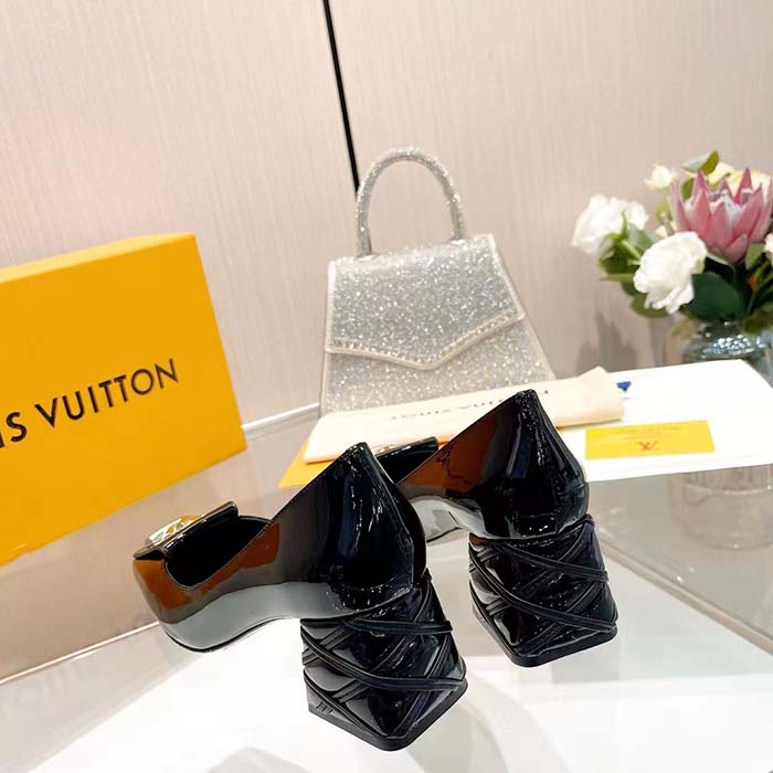 Louis Vuitton Women LV Shake Pump Black Patent Calf Leather