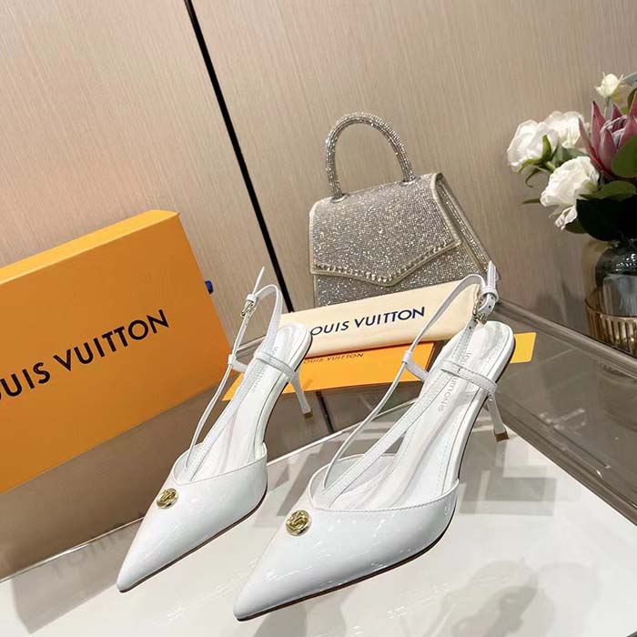 Louis Vuitton Women LV Stellar Slingback Pump White Glazed Calf Leather
