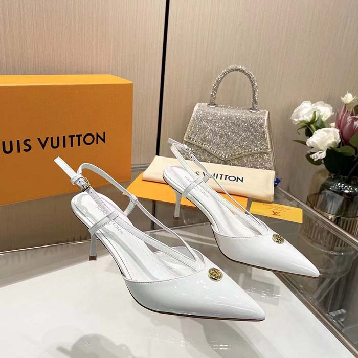 Louis Vuitton Women LV Stellar Slingback Pump White Glazed Calf Leather