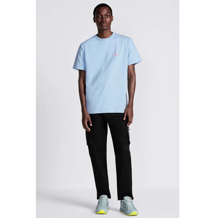 Dior CD Men Christian Dior Couture Relaxed-Fit T-Shirt Blue Cotton Jersey
