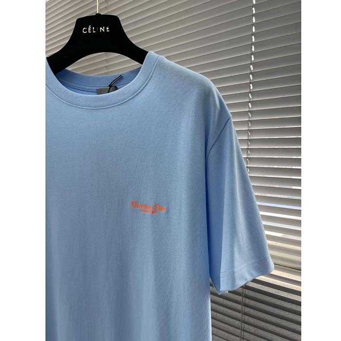 Dior CD Men Christian Dior Couture Relaxed-Fit T-Shirt Blue Cotton Jersey