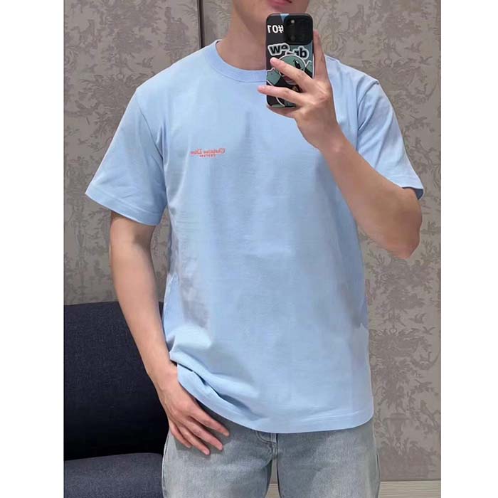 Dior CD Men Christian Dior Couture Relaxed-Fit T-Shirt Blue Cotton Jersey