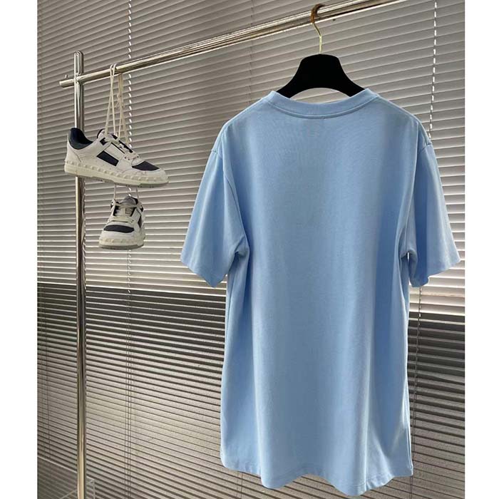 Dior CD Men Christian Dior Couture Relaxed-Fit T-Shirt Blue Cotton Jersey