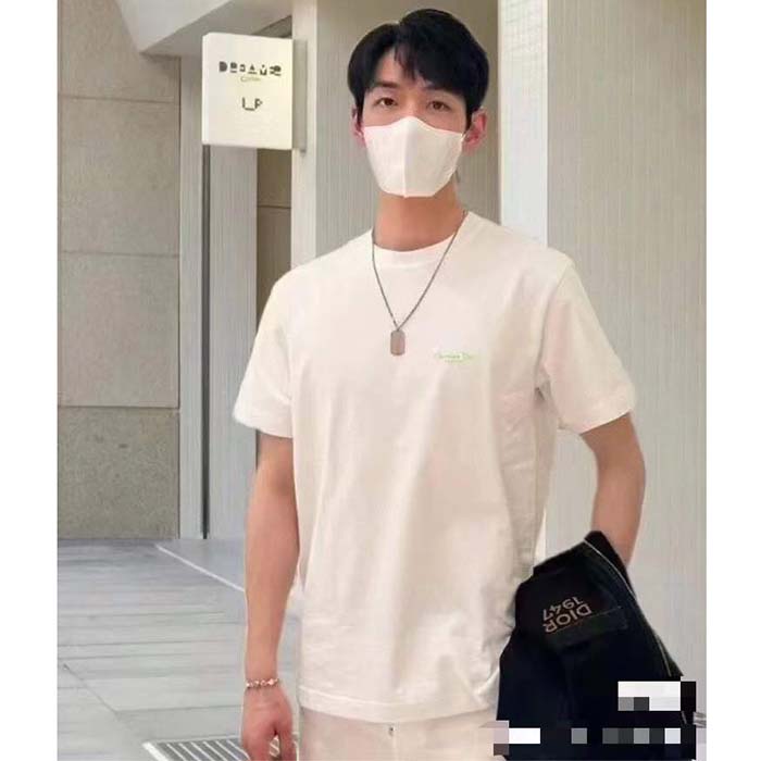 Dior CD Men Christian Dior Couture Relaxed-Fit T-Shirt White Cotton Jersey