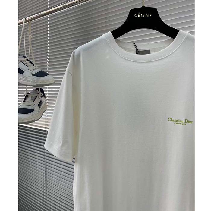 Dior CD Men Christian Dior Couture Relaxed-Fit T-Shirt White Cotton Jersey