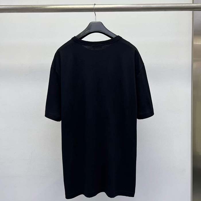 Dior CD Men Relaxed-Fit Bobby T-Shirt Black Slub Cotton Jersey