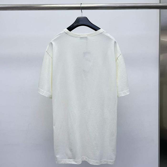 Dior CD Men Relaxed-Fit Bobby T-Shirt White Slub Cotton Jersey