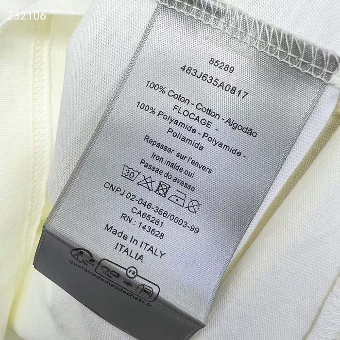 Dior CD Men Relaxed-Fit Bobby T-Shirt White Slub Cotton Jersey
