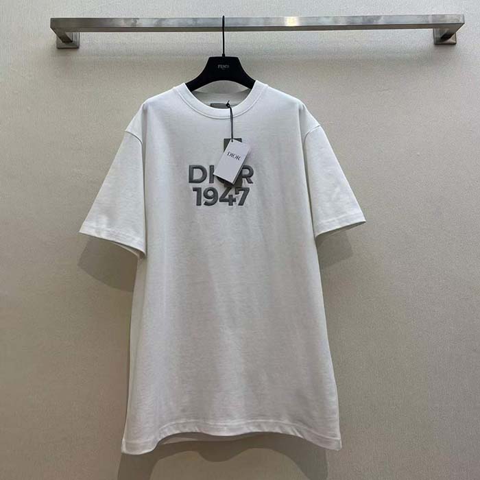 Dior CD Men Relaxed-Fit T-Shirt White Cotton Jersey