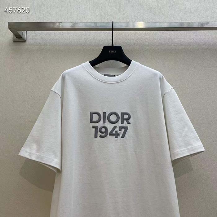 Dior CD Men Relaxed-Fit T-Shirt White Cotton Jersey