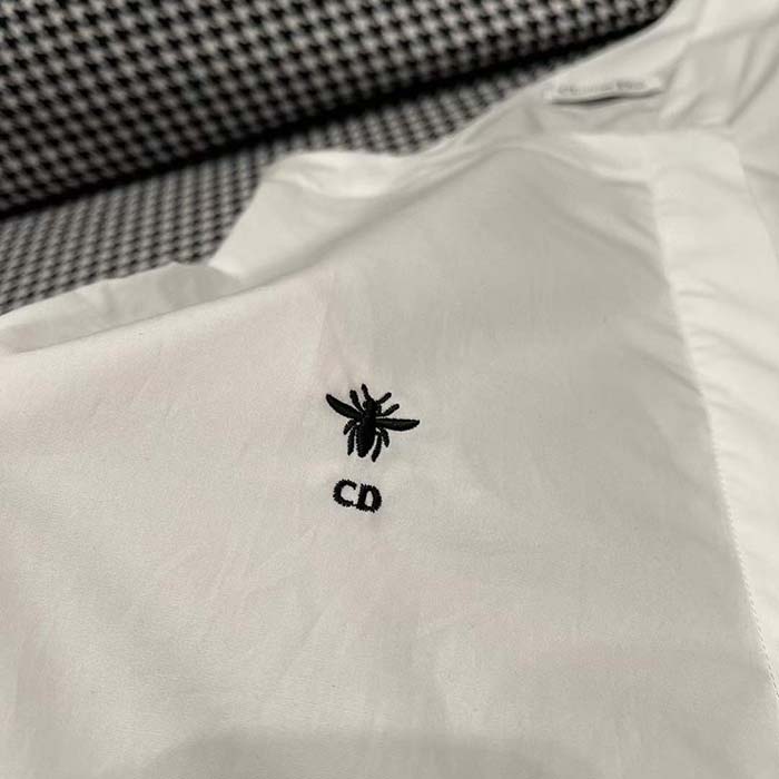 Dior CD Women Asymmetric Shirt White Cotton Poplin Regular Fit