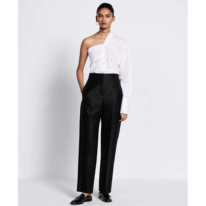 Dior CD Women Asymmetric Shirt White Cotton Poplin Regular Fit