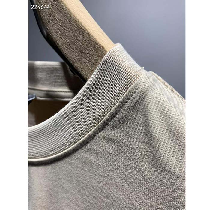 Dior Men CD Icon Relaxed-Fit T-Shirt Beige Organic Cotton Jersey