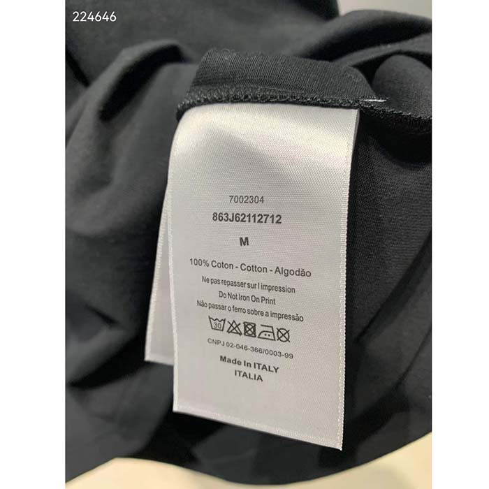 Dior Men CD Icon Relaxed-Fit T-Shirt Black Cotton Jersey