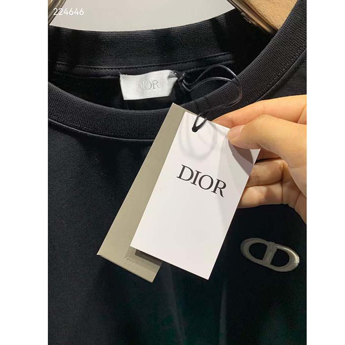 Dior Men CD Icon Relaxed-Fit T-Shirt Black Cotton Jersey