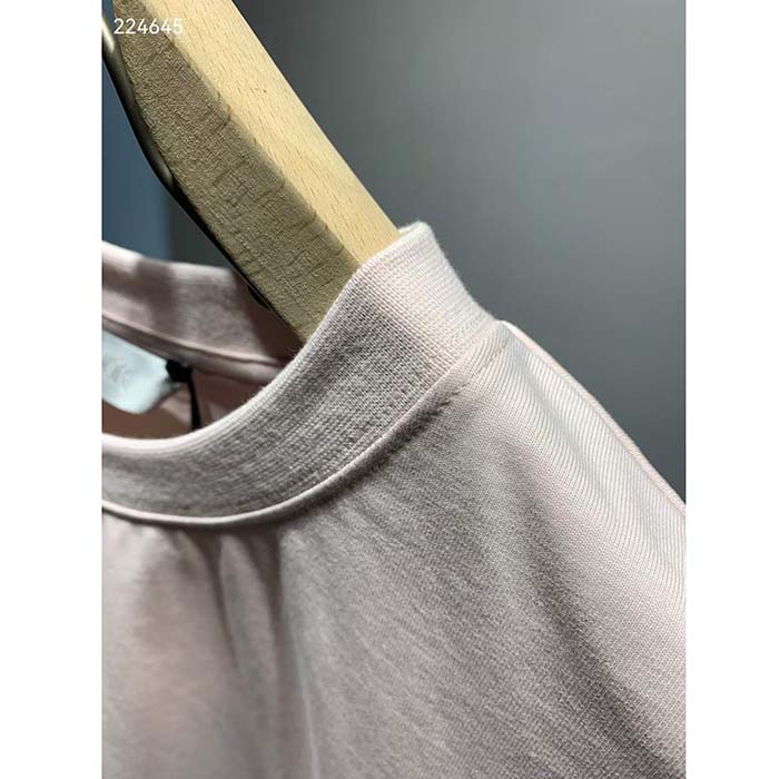 Dior Women CD Icon Relaxed-Fit T-Shirt Pink Organic Cotton Jersey