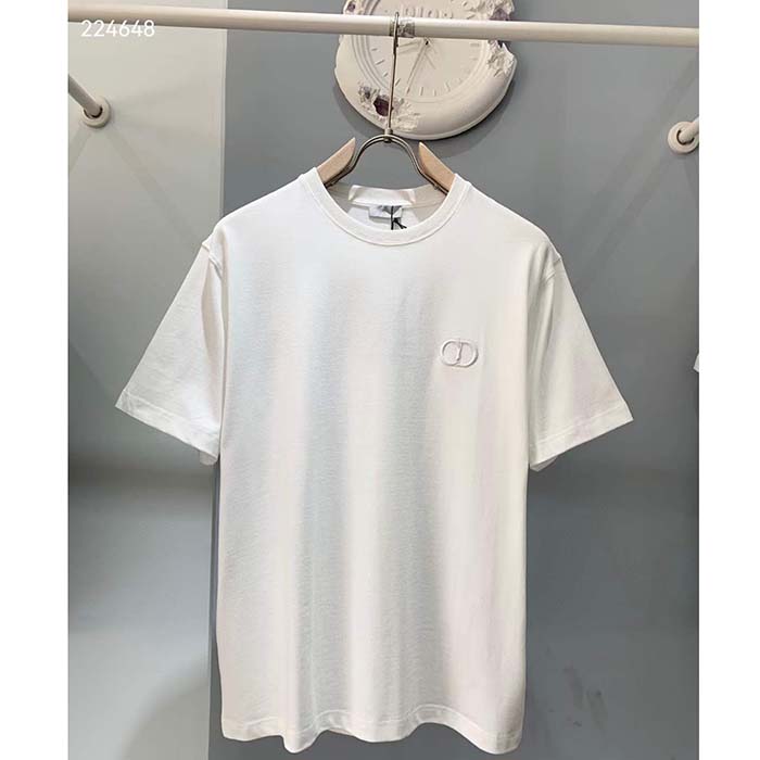 Dior Men CD Icon Relaxed-Fit T-Shirt White Cotton Jersey