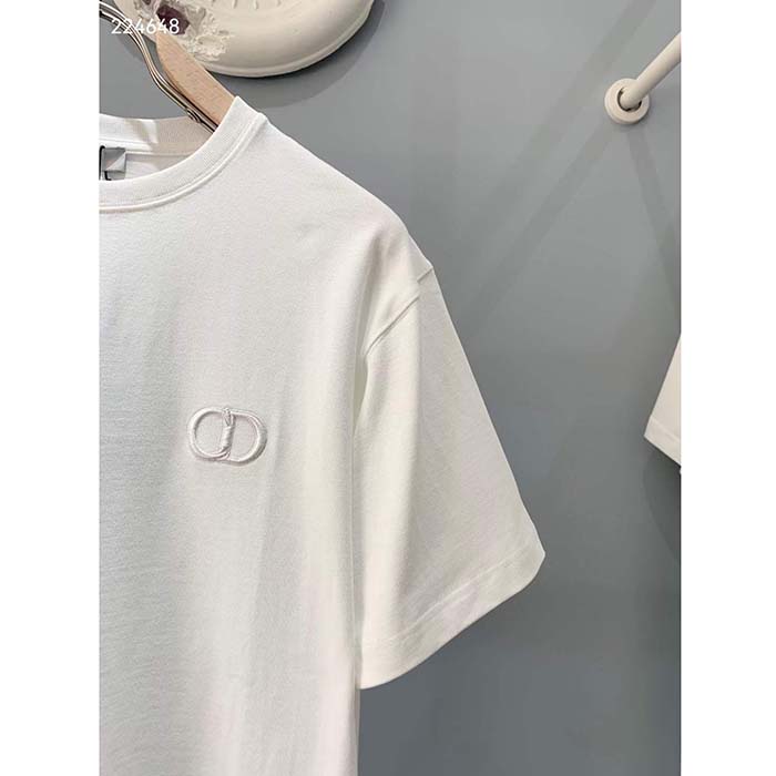 Dior Men CD Icon Relaxed-Fit T-Shirt White Cotton Jersey