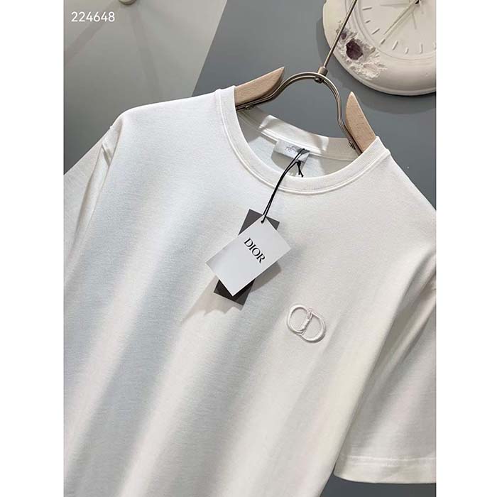 Dior Men CD Icon Relaxed-Fit T-Shirt White Cotton Jersey