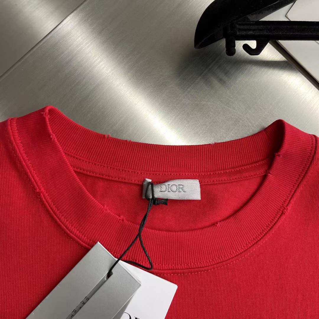 Dior Men CD Otani Workshop Relaxed-Fit T-Shirt Red Cotton Jersey