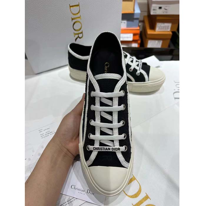 Dior Unisex CD Walk’N’Dior Platform Sneaker Black Cotton Canvas