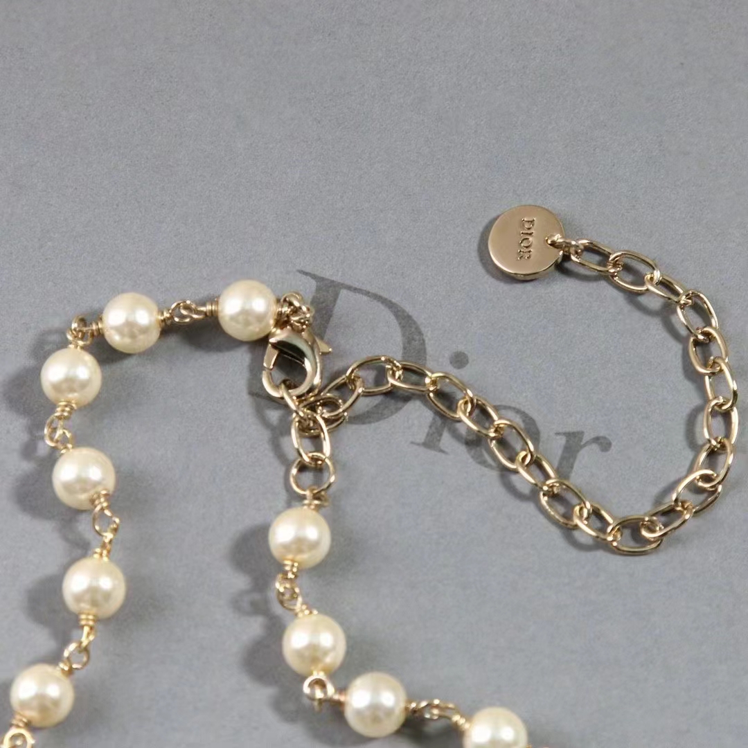 Dior Women CD Dior Métamorphose Short Necklace Chocker Metal Pearls