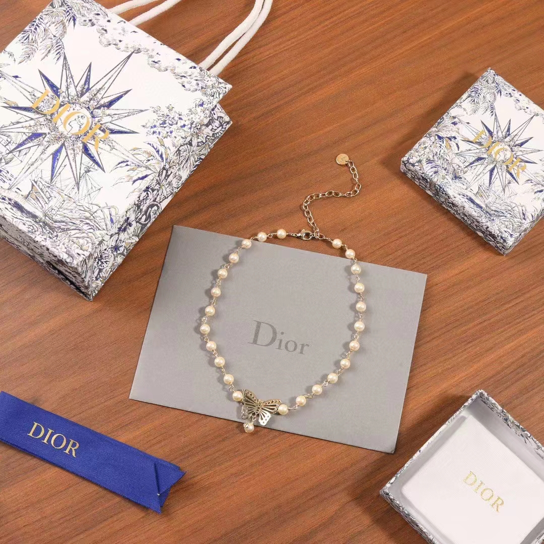 Dior Women CD Dior Métamorphose Short Necklace Chocker Metal Pearls