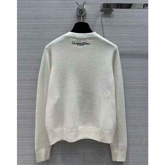 Dior Men CD Embroidered Sweater Red Cashmere Knit Le Cœur