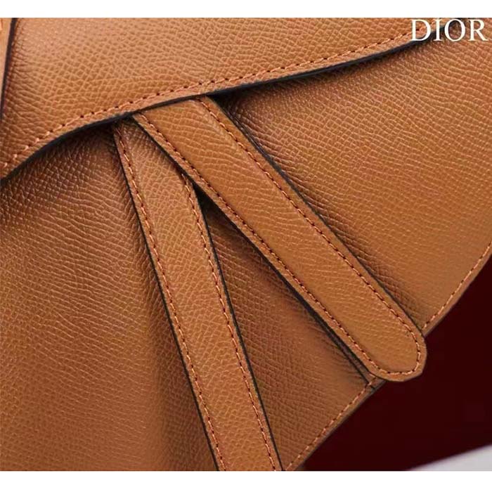 Dior Women CD Saddle Bag Strap Golden Saddle Grained Calfskin