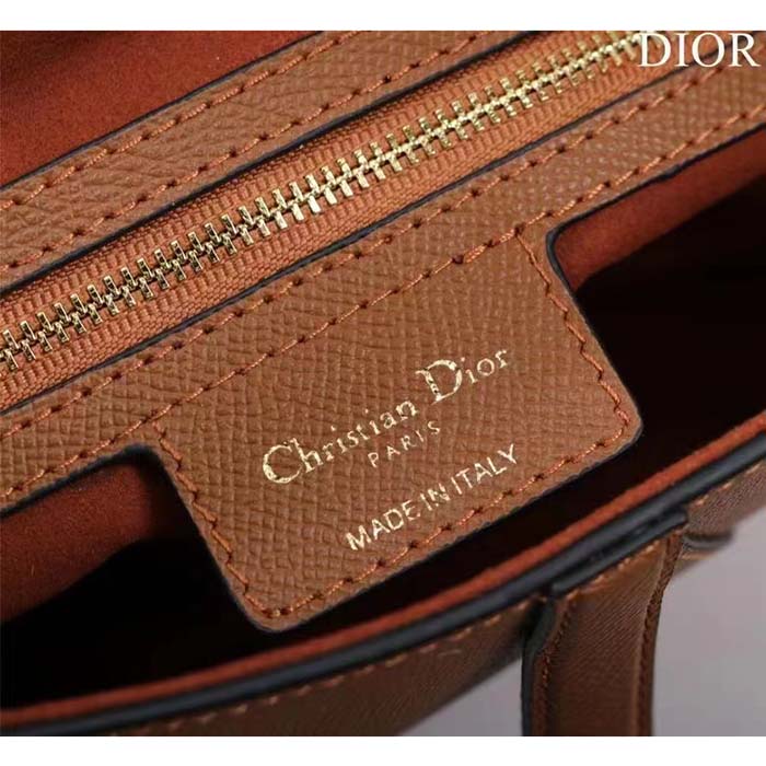 Dior Women CD Saddle Bag Strap Golden Saddle Grained Calfskin