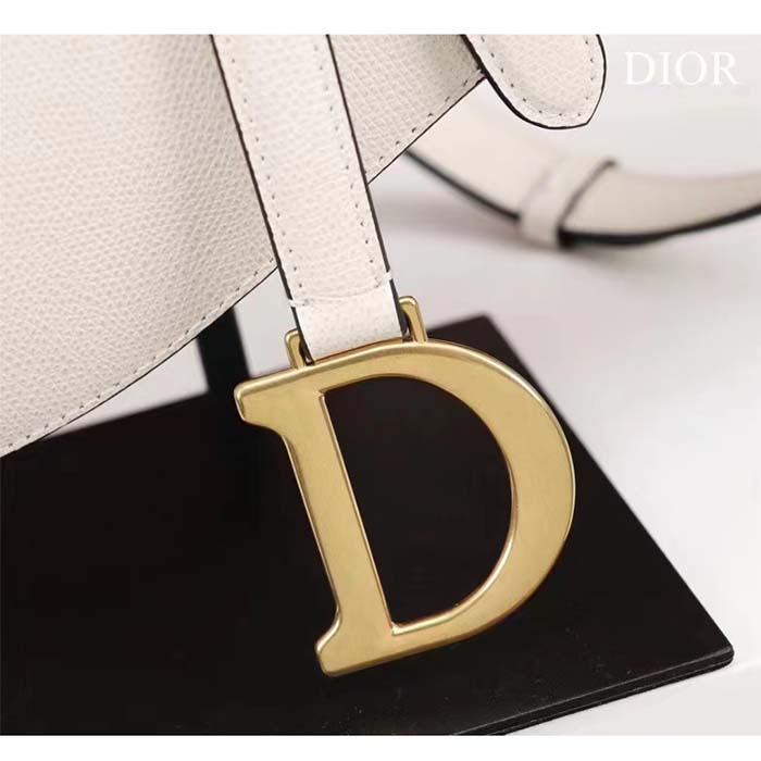Dior Women CD Saddle Bag Strap Latte Grained Calfskin