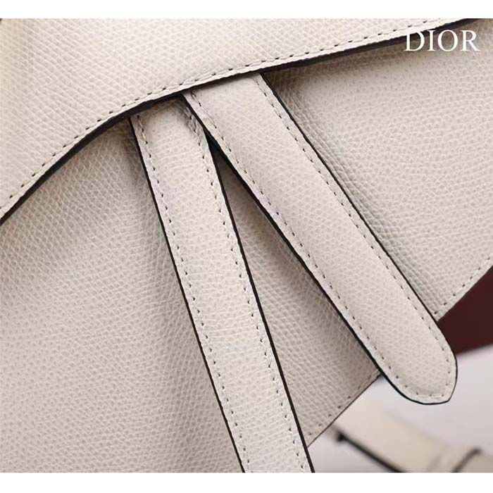 Dior Women CD Saddle Bag Strap Latte Grained Calfskin