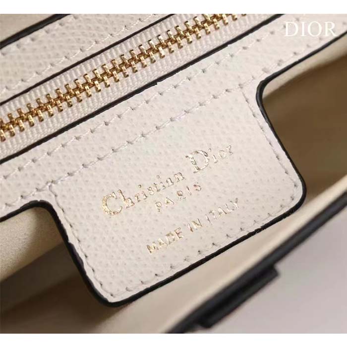 Dior Women CD Saddle Bag Strap Latte Grained Calfskin
