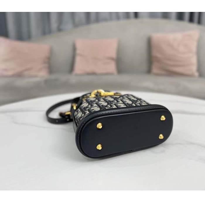 Dior Women CD Small C’est Dior Bag Blue Dior Oblique Jacquard
