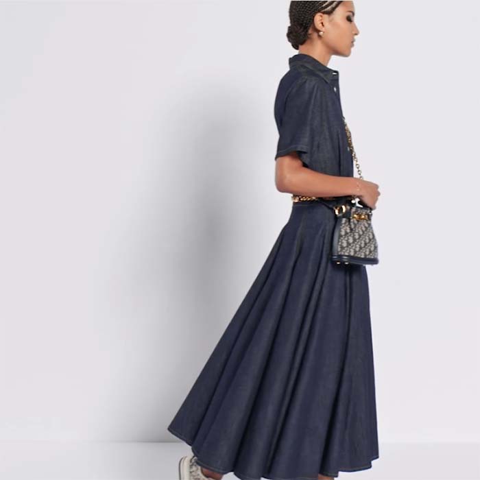 Dior Women CD Small C’est Dior Bag Blue Dior Oblique Jacquard