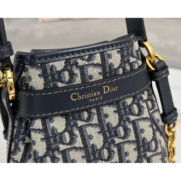 Dior Women CD Small C’est Dior Bag Blue Dior Oblique Jacquard