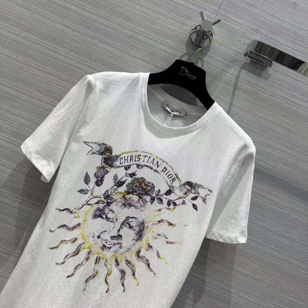 Dior Men CD T-Shirt White Stonewashed Cotton Linen Jersey