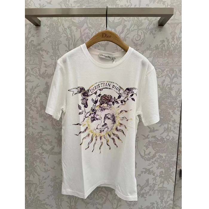 Dior Men CD T-Shirt White Stonewashed Cotton Linen Jersey