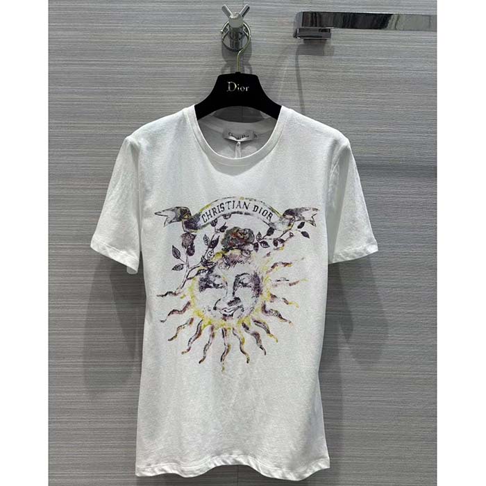 Dior Men CD T-Shirt White Stonewashed Cotton Linen Jersey