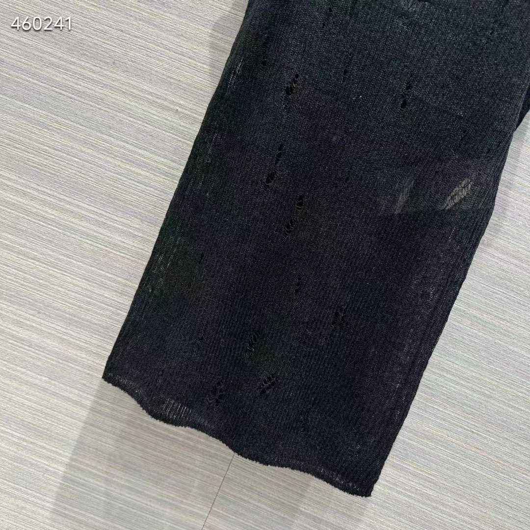 Dior Women CD Tank Top Black Technical Linen Knit