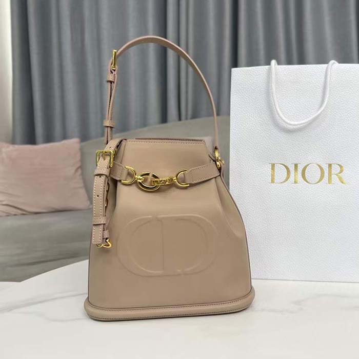 Dior Women Medium C’est Dior Bag Warm Taupe CD-Embossed Calfskin