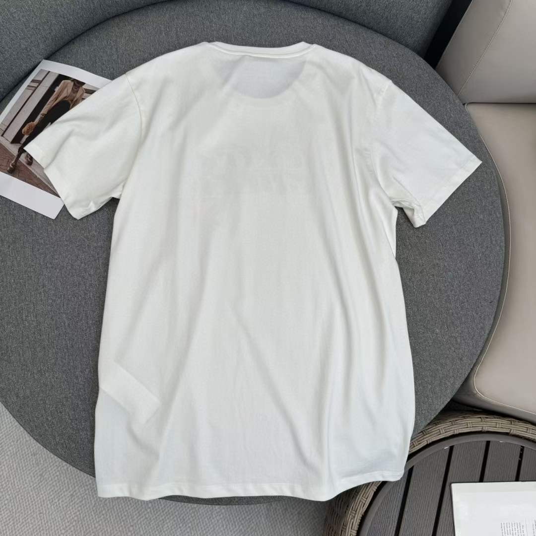 Gucci GG Men Cotton Jersey T-Shirt Off White Crewneck Short Sleeves