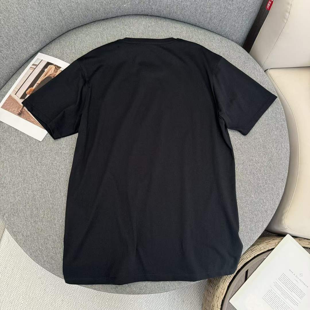 Gucci GG Men Cotton Jersey T-Shirt Patch Black Crewneck Short Sleeves