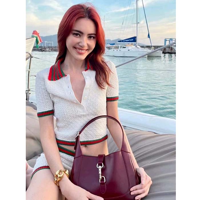 Gucci GG Women Cotton Lace Polo T-Shirt White Short Sleeves