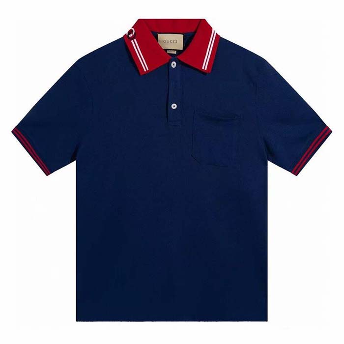 Gucci Women Cotton Piquet Polo Interlocking G Side Vents Short Sleeves