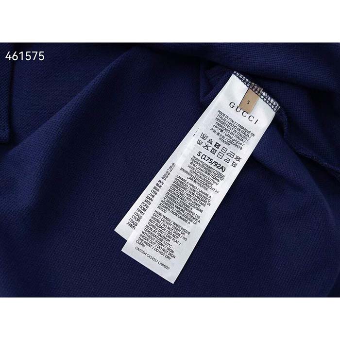 Gucci Women Cotton Piquet Polo Interlocking G Side Vents Short Sleeves