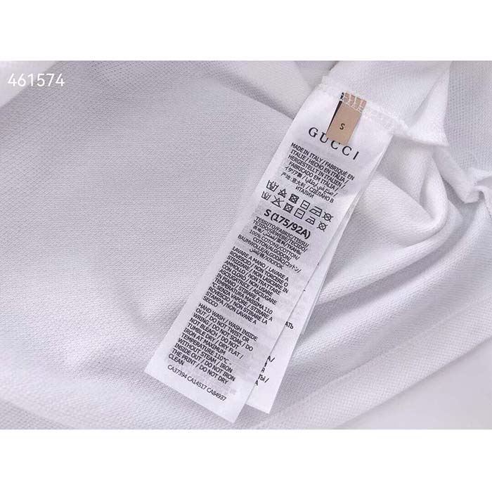 Gucci Women Cotton Piquet Polo Interlocking G White Side Vents Short Sleeves