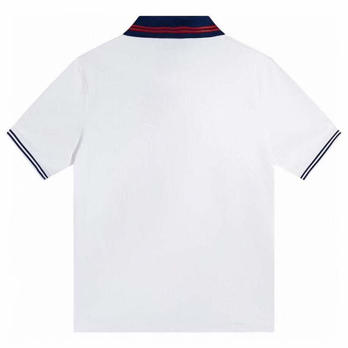 Gucci Women Cotton Piquet Polo Interlocking G White Side Vents Short Sleeves