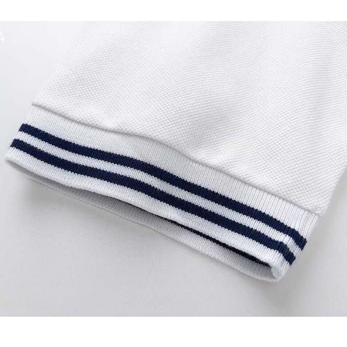 Gucci Women Cotton Piquet Polo Interlocking G White Side Vents Short Sleeves