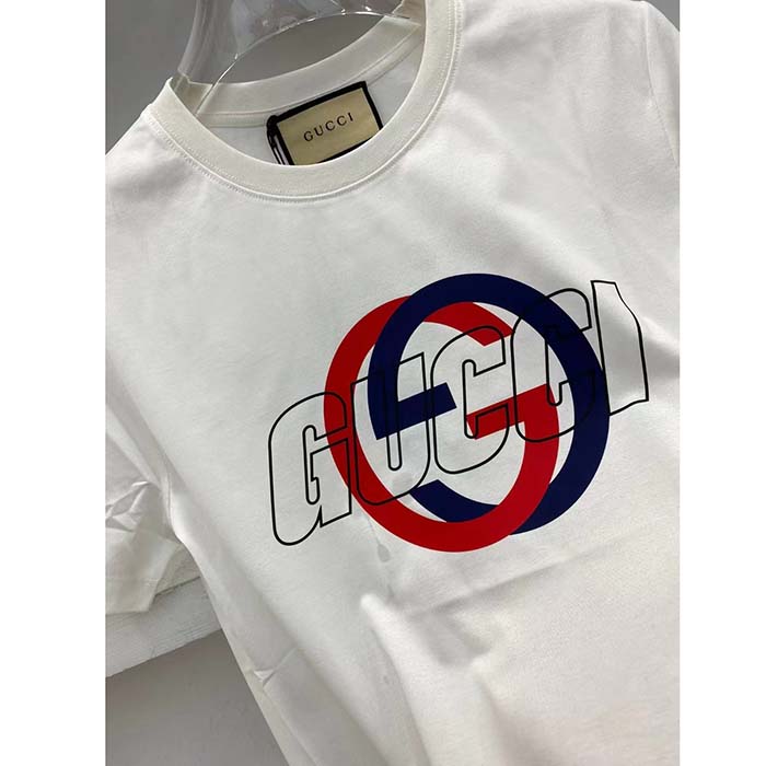 Gucci Women GG Cotton Jersey Printed T-Shirt Crewneck Short Sleeves